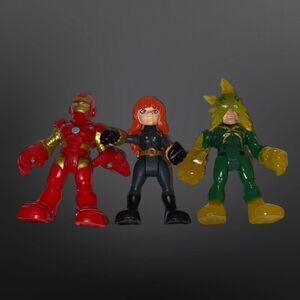 2015 Marvel Super Hero Squad Iron Man Black Widow Electro Action Figures 2.5”